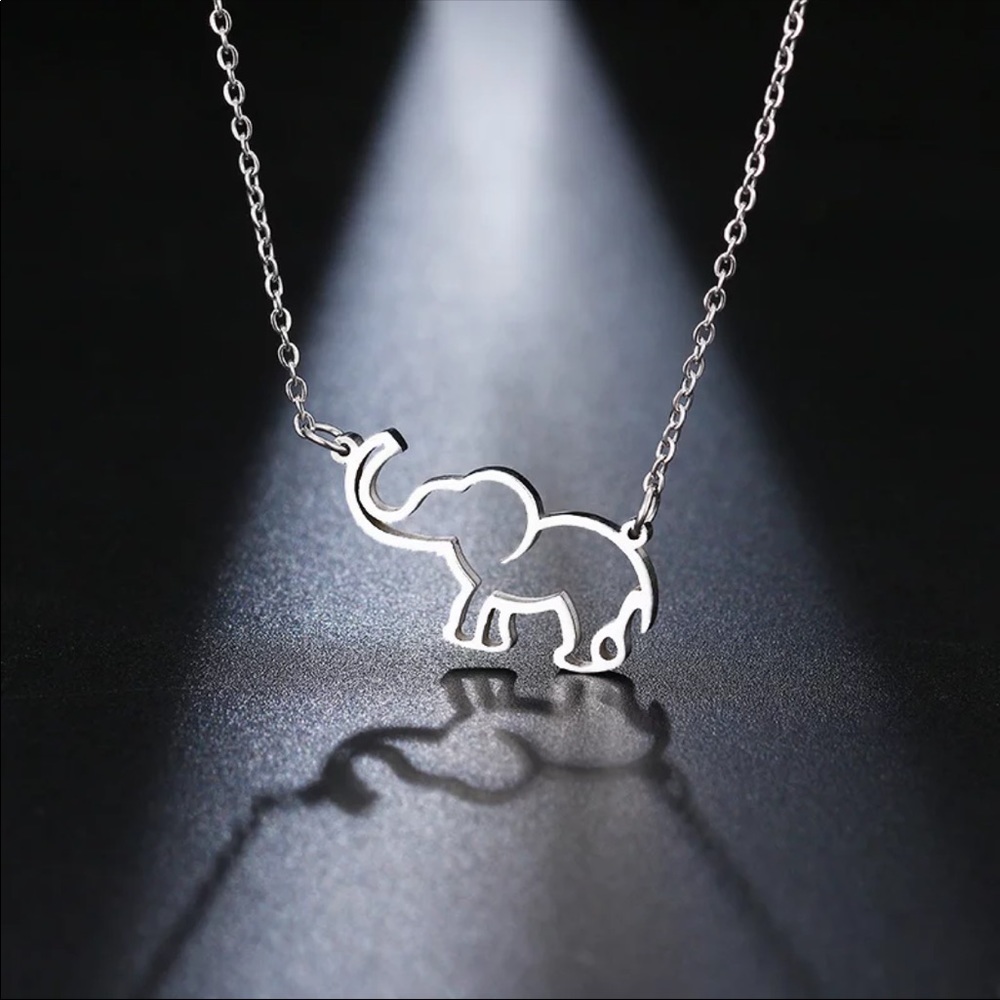 Silver elephant necklace